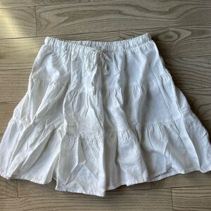 226104 White Floral Ruffle Skirt (Cotton Voil)